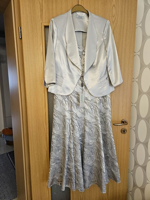 Rochie si sacou satin 44