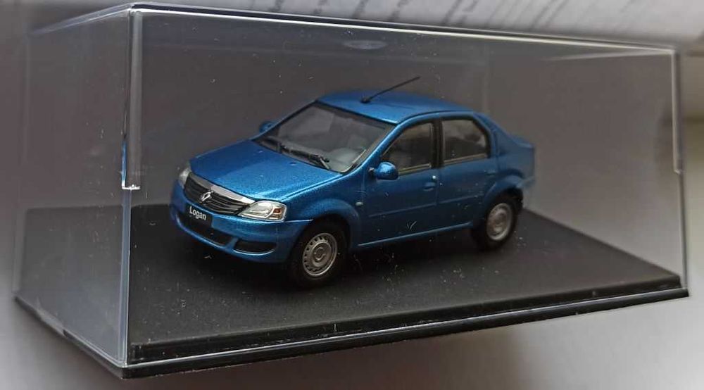 Macheta Renault (Dacia) LOGAN ph2 Facelift 2008 albastru 1/43 Carte