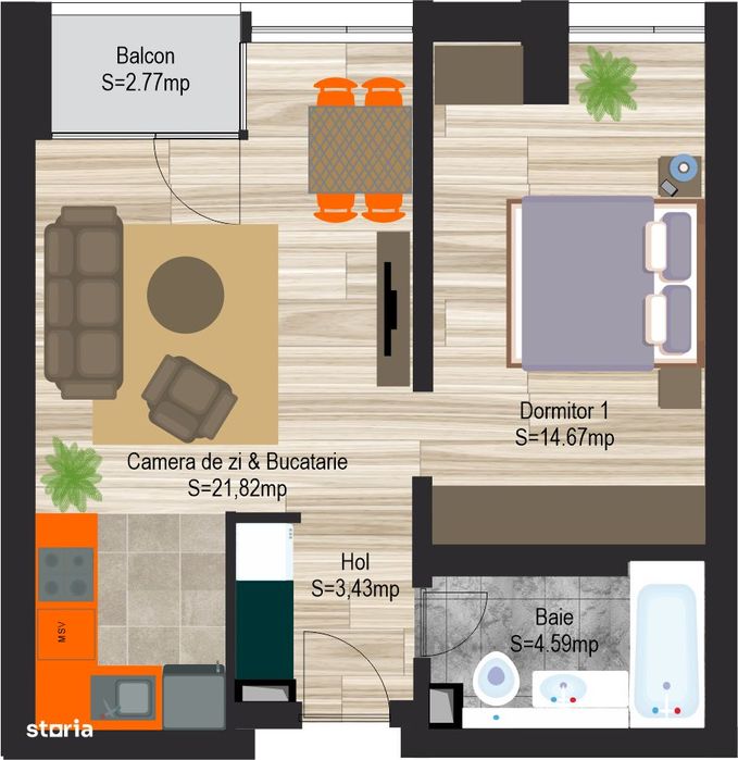 Studio modern S3 | Avanera Bacău | Ideal investiție sau locuință