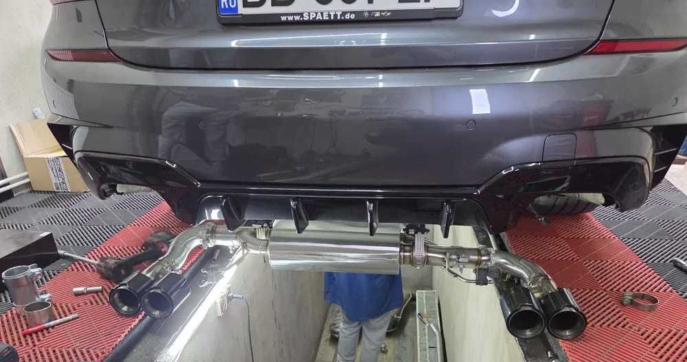 Difuzor Bara Spate M BMW G20 G21 model 340, 340i M look, Negru Lucios