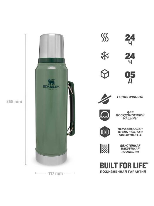 Stanley термос 1.0 л зеленый