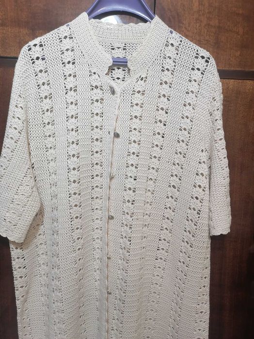 Лятна жилетка с къси ръкави ръчно плетиво като нова ,