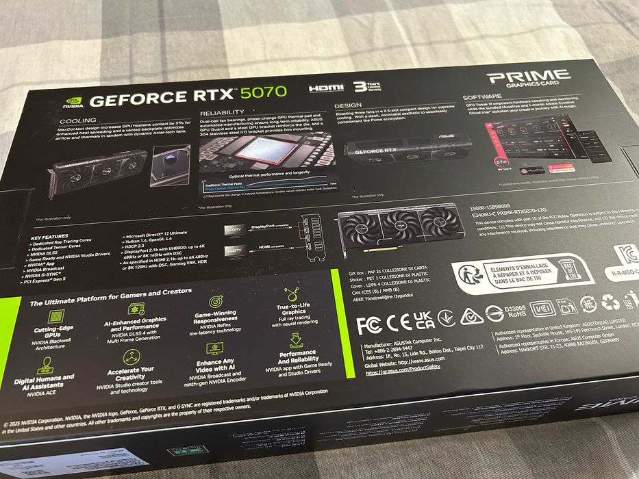 Видеокарта Nvidia™ RTX 5070 12gb на Asus Prime Нова