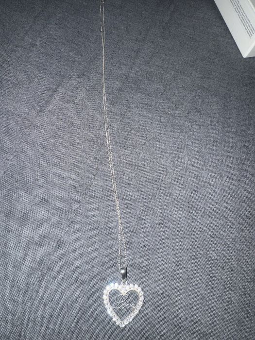 Сребърно колие сърце с циркони 925