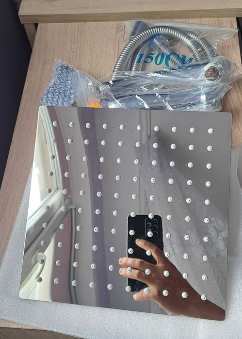 Cap de dus din inox cu furtun