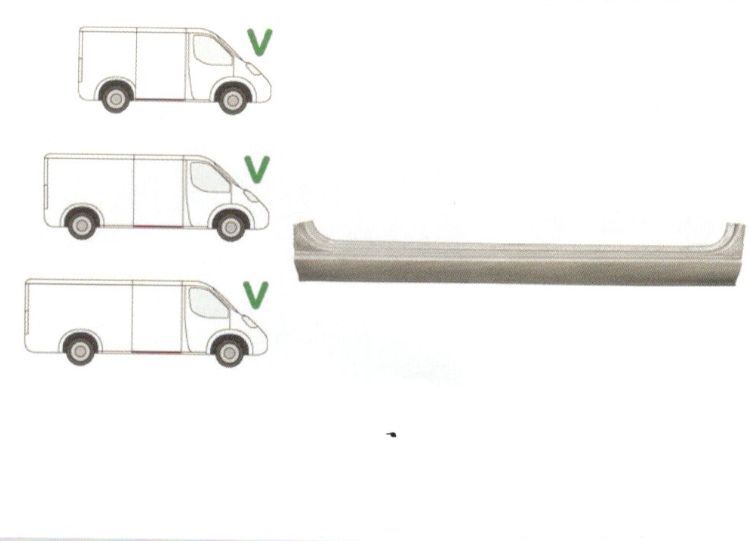 Prag Mercedes Sprinter 208-414 01.1995-07.2006 VW LT2 05.1996-12.2005 Dreapta A199016370401 sub usa culisanta lungime 1200mm, tabla de 1.00 mm