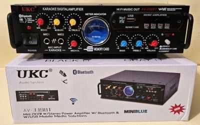 Усилвател UKC AV-339B с Bluetooth и караоке, FM, SD, USB, BLT, 2x120W