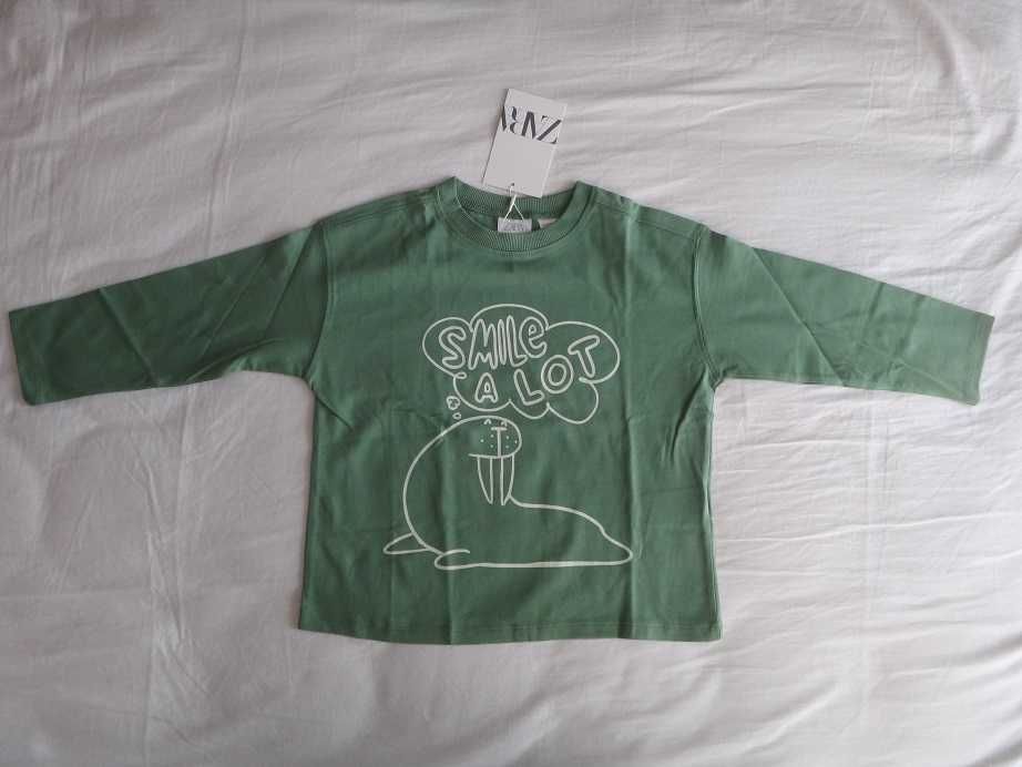 Нови тениска и блуза ZARA размер 98 с къс и дълъг ръкав