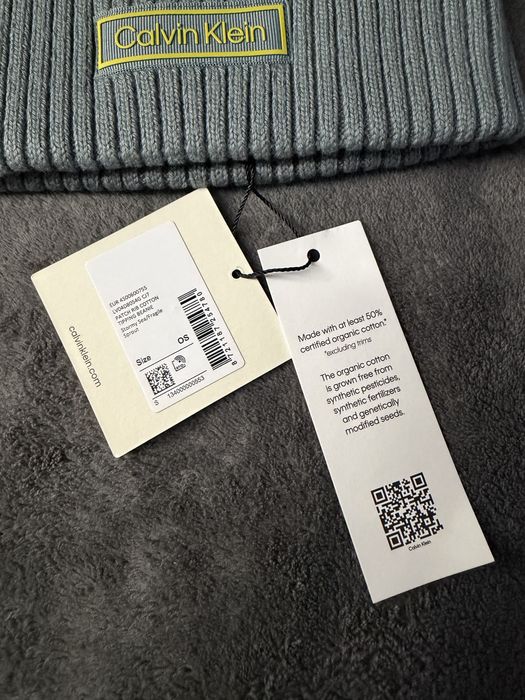 Calvin Klein Patch Rib beanie caciula unisex gri marime OS noua