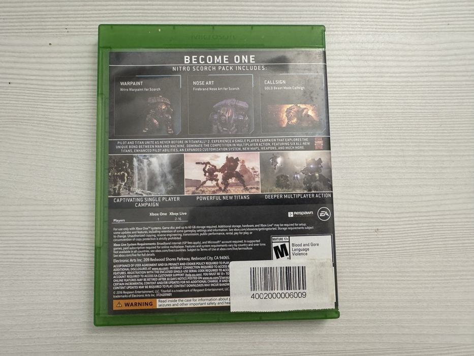 Диски xbox one Titanfall 2 есть русский язык