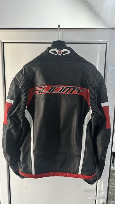 Geacă Moto SUOMY de Piele Racing marime 58 si Pantaloni Piele