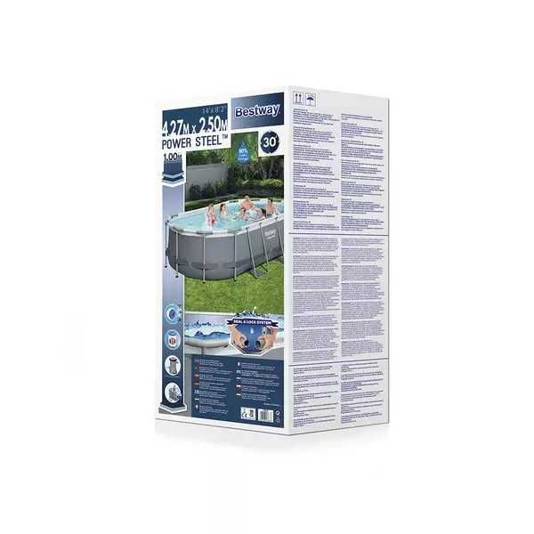 Piscină Bestway Power Steel Ovală 4,27 x 2,50 x 1,00 m | Folosită doar 2 sezoane