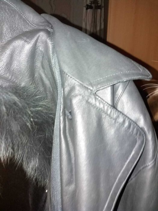 Плащ женский кожаный