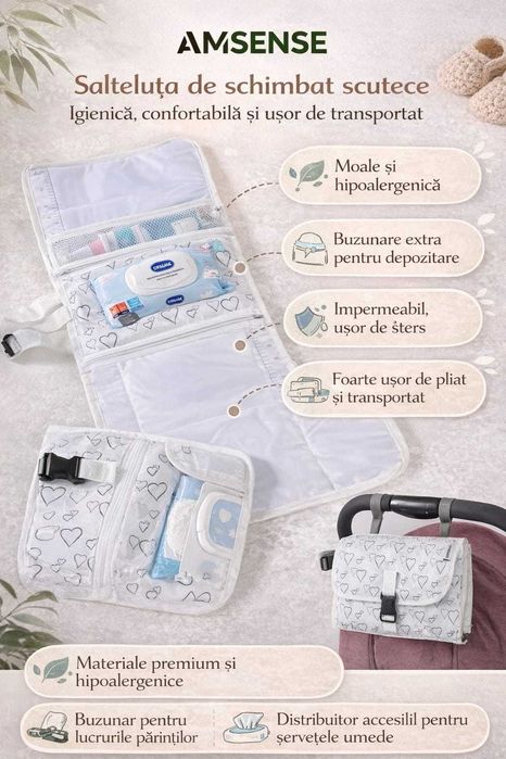 Salteluta pentru schimbat scutece bebeluși