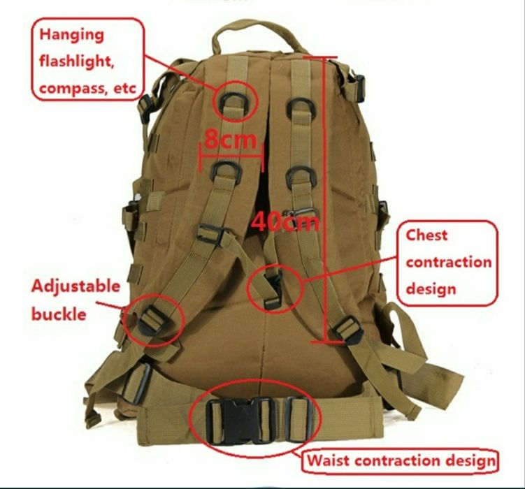 тактическа раница водоустойчива  военна спор лов туристическа чанта