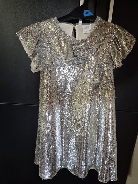 Rochie argintie ocazie fete Zara