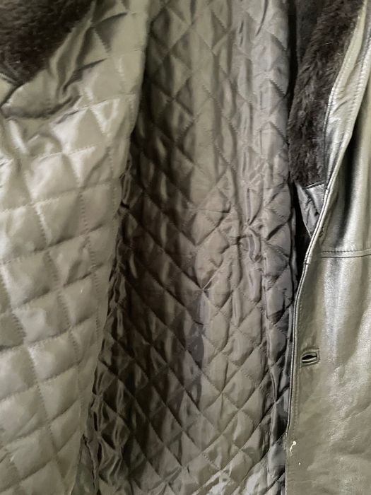 Кожено топло мъжко палто