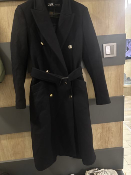 Zara черно палто Manteco XS
