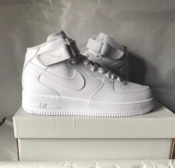 #EDITIE LIMITATĂ# Nike Air Force 1 Mid Triple White- Verificare Colet