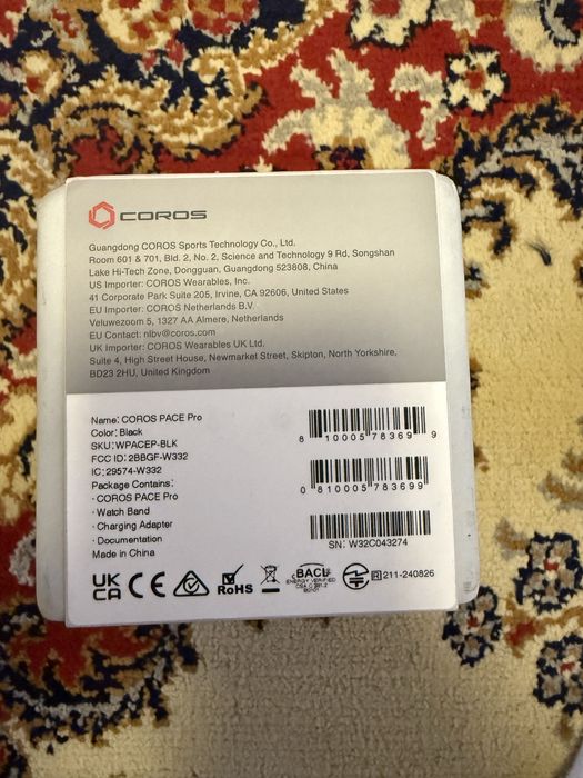 Coros pace pro grey blue Black