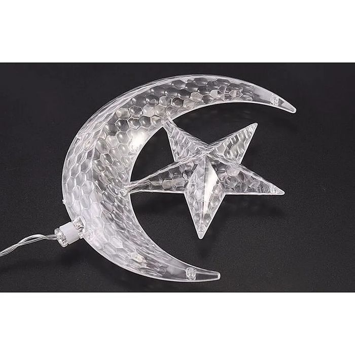 Instalatie 3m 12 Stelute + Luna LED Alb Cald tip ghirlanda