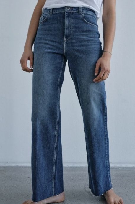 Zara зара дънки с широки крачоли