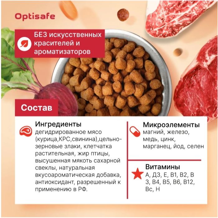 Корм для собак Optisafe 13 кг (от производителя Дилли)