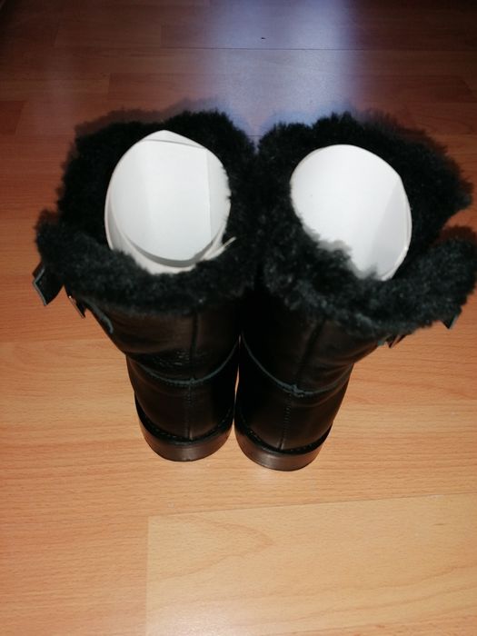 Cizme negre din piele naturală