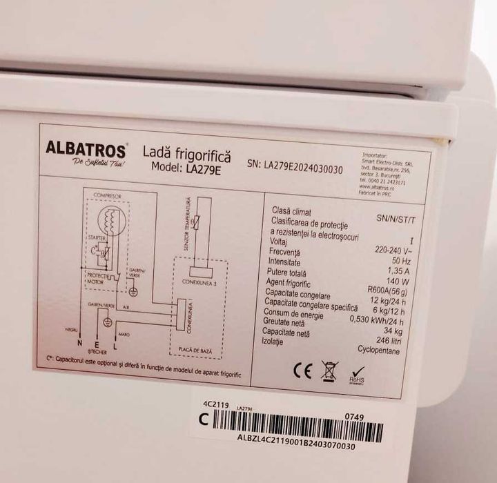 Ladă frigorifică Albatros LA279E folosita circa o luna
