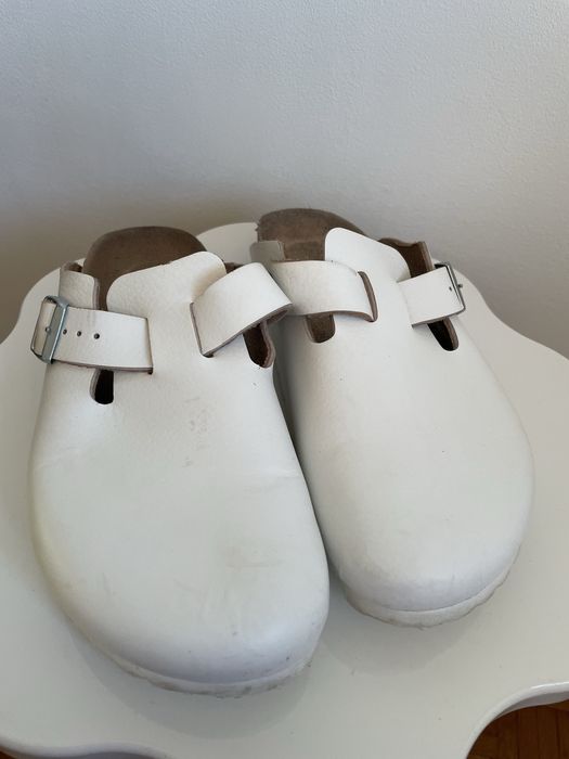 Birkenstock Boston alb piele 37