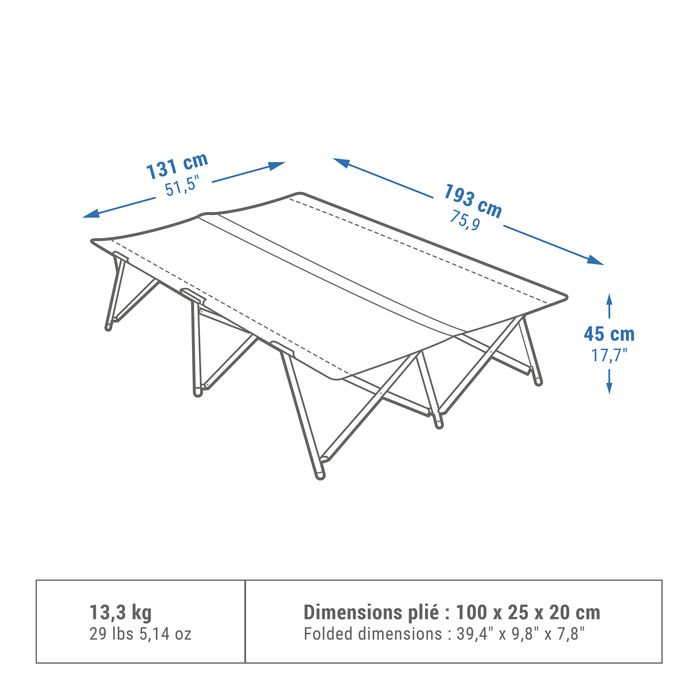 Pat dublu Camping Second 131 cm 2 - produs resigilat Decathlon