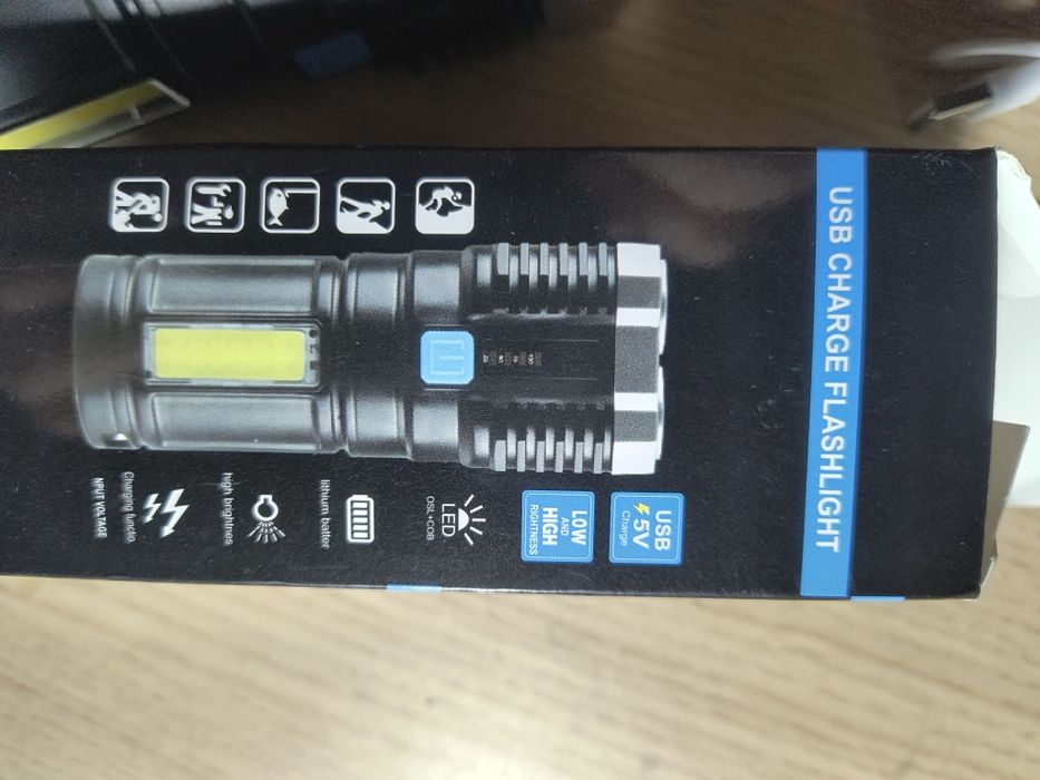 lanterna COB reîncărcabilă NOU
