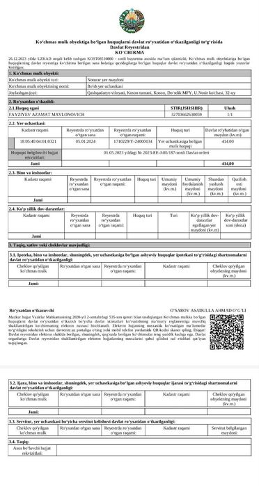 Koson sitydan yer sotiladi