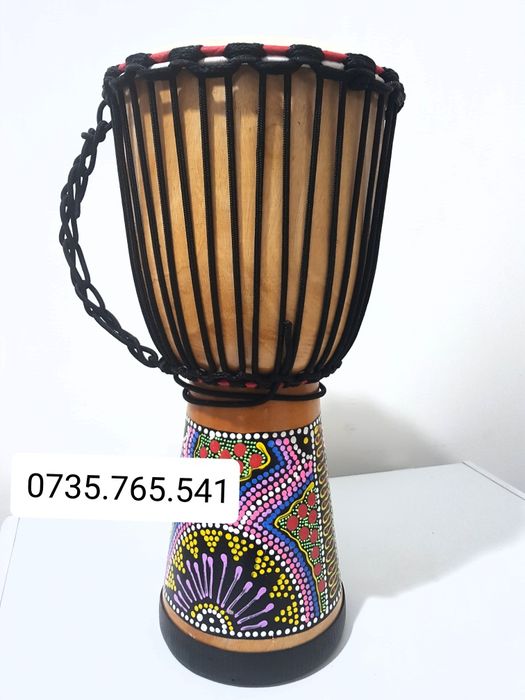 Tarabana Djembe din lemn sculptat Handmade NOU 50 CM 38 CM
