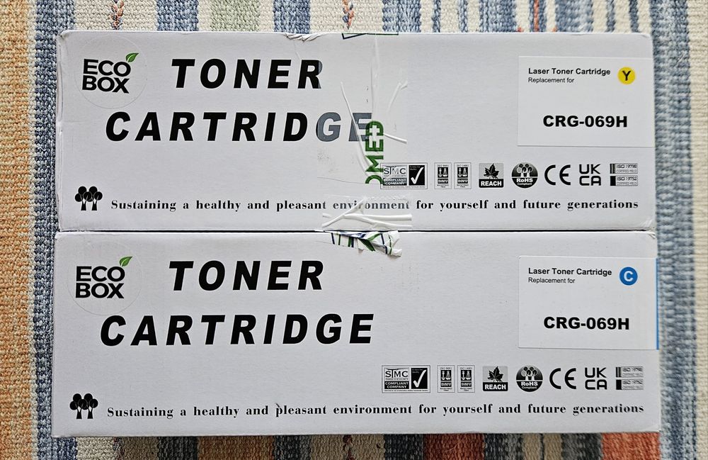 Set 2 Cartușe Toner Compatibile Canon CRG-069H (Yellow + Cyan) – Noi, Sigilate