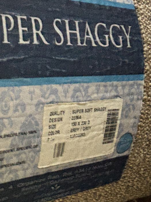 Covor shaggy cu fir gros/ lung gri 150/230 cm