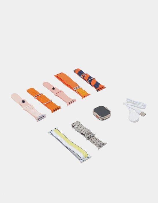 Aqilli soat smart watch X8 ULTRA simsiz zaryadlash uchun quti va 7 ta