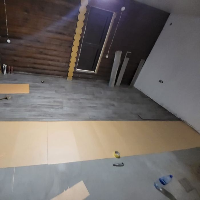 Укладка ламината, наливной пол