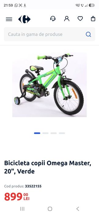 Bicicleta Omega Master Copii - folosita de 2 ori