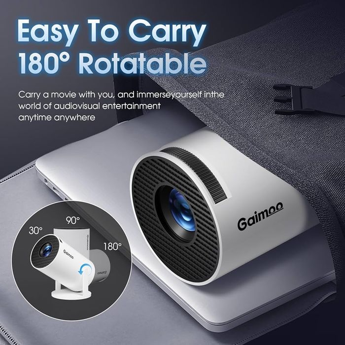 GAIMOO GM200 Мини проектор WiFi 6/BT5.2 1080P/FHD/4K/HDMI/USB/PS5/2024