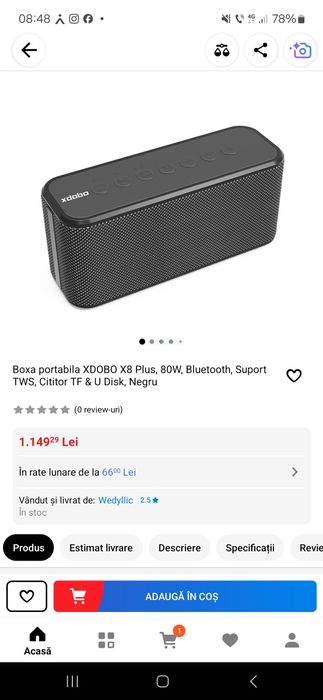 Boxa portabila  XDOBO x8 plus