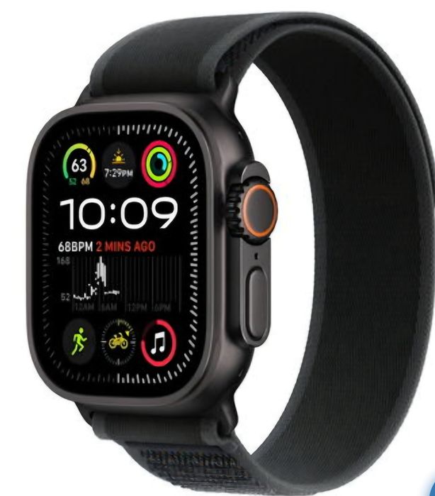 Apple Watch Ultra 2 / Natural/Black / Ocean Band/Orange/Trail / DeluxGSM