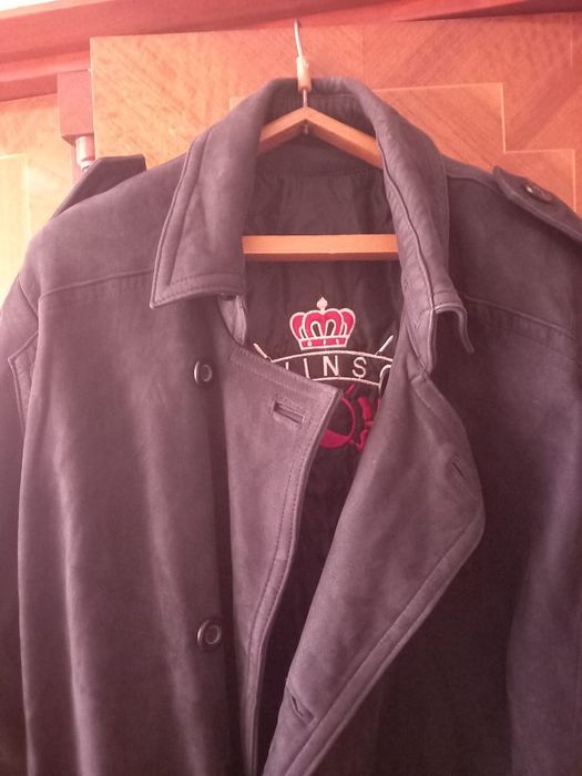 Кожаный плащ мужской