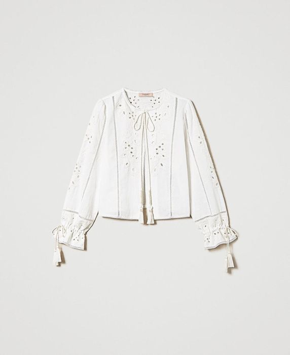 Риза от лен Twinset,с дантелени детайли ,размер L/XL,нова !