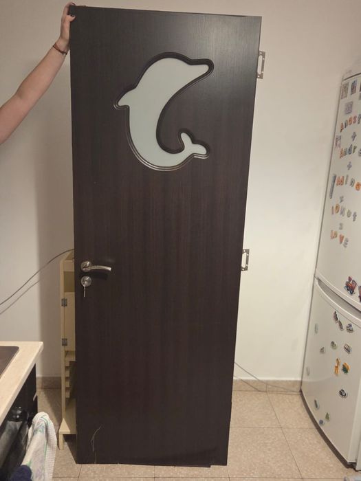 Usa baie interior cu sticla