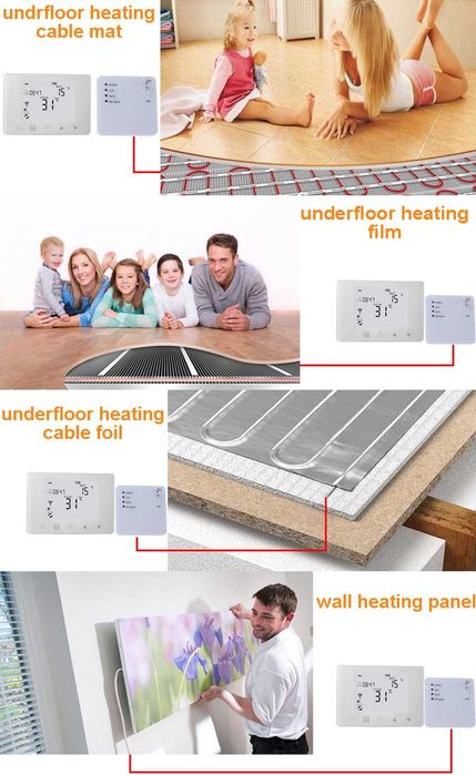 Termostat smart HYSEN HY09RF-WiFi Tuya, incalzire electrica
