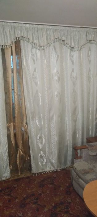 Портьера и тюль на большое окно