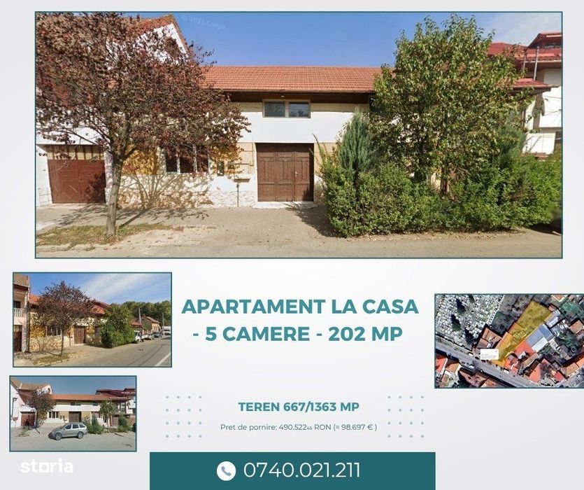 Apartament la casa - 5 camere - 202 mp + Teren 667/1363 mp, Lugoj