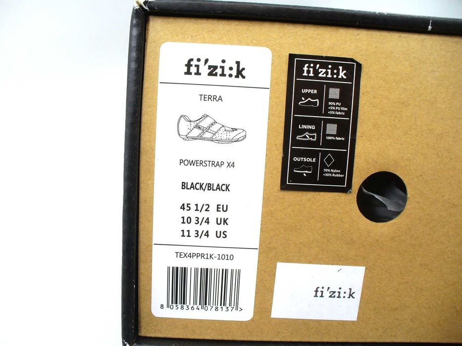 Fizik Terra Powerstrap X4 №45.5 2-bolt SPD шпайкове обувки за Гравъл