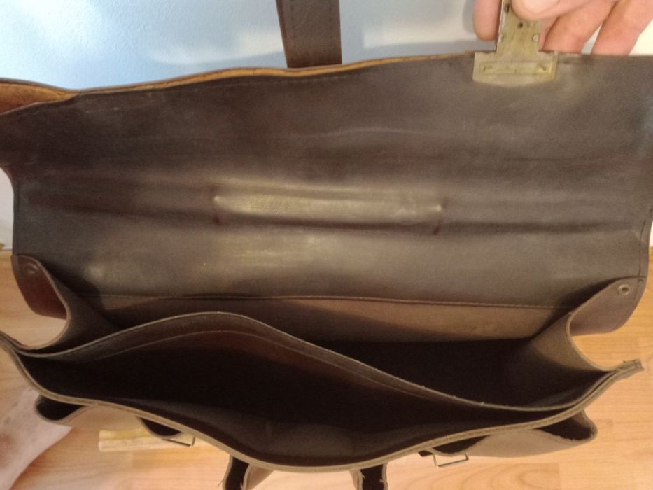 Servietă piele naturală maro wintage made in Italy